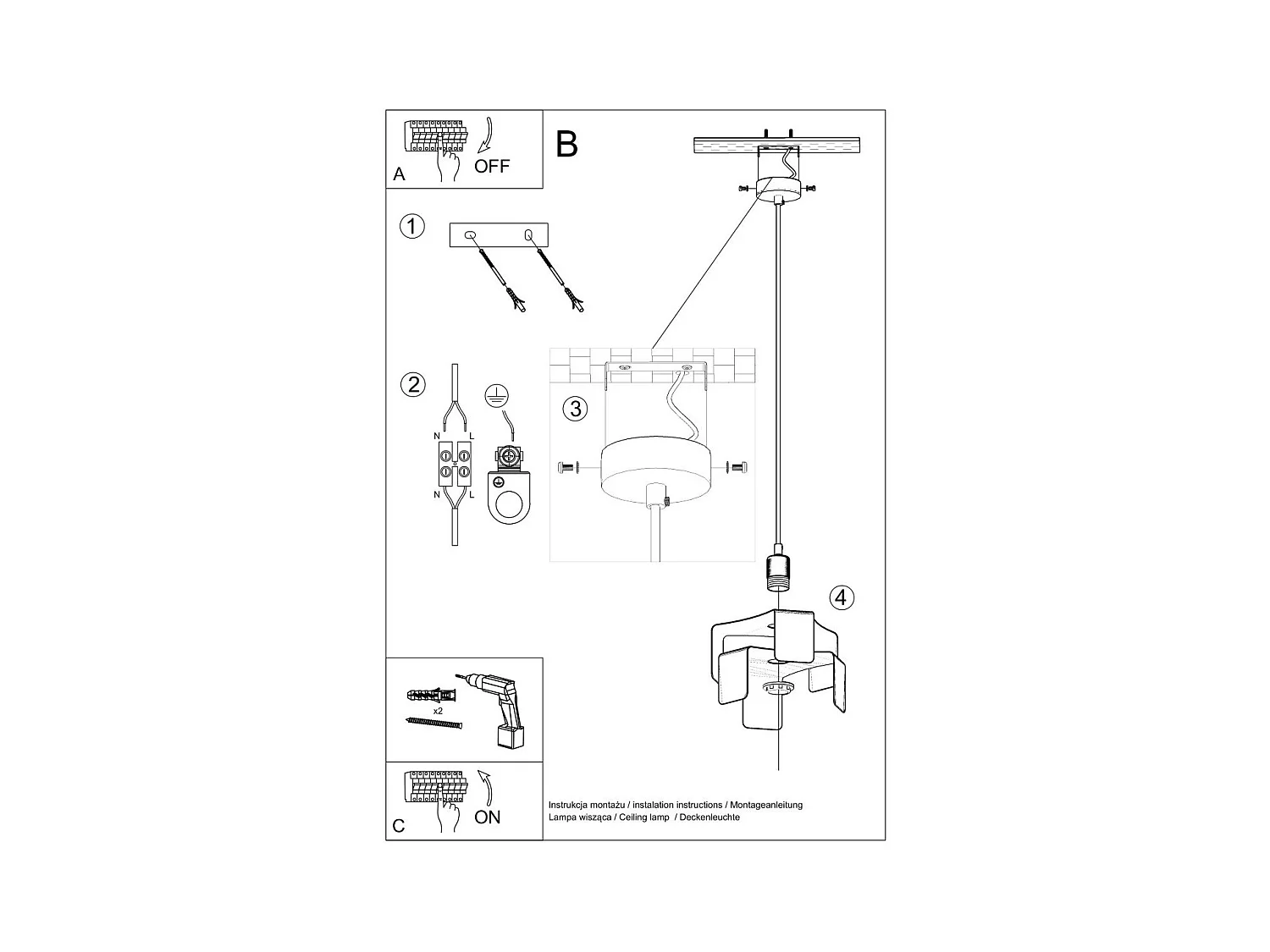 Lampe pendante Dayan noir