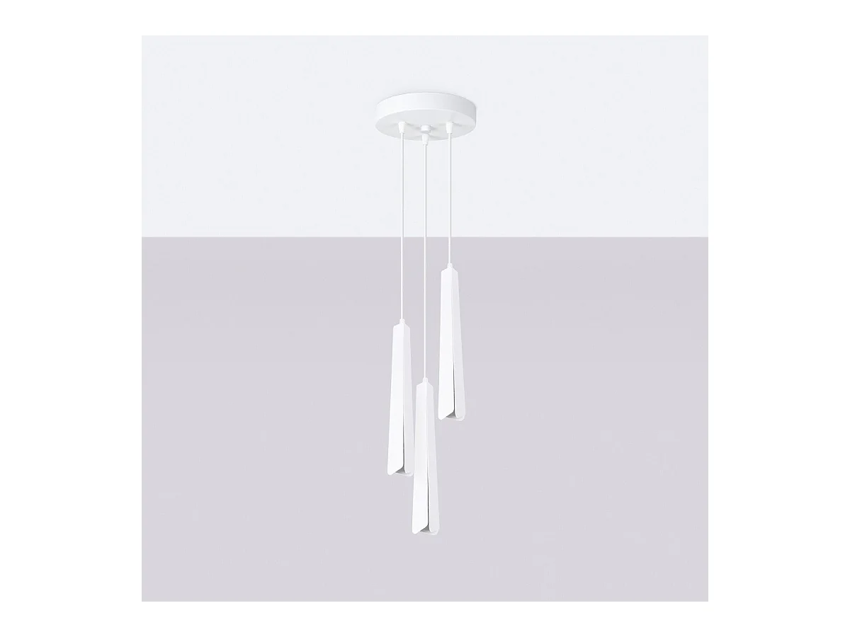 Lampe suspendue Prismatica 3P blanc