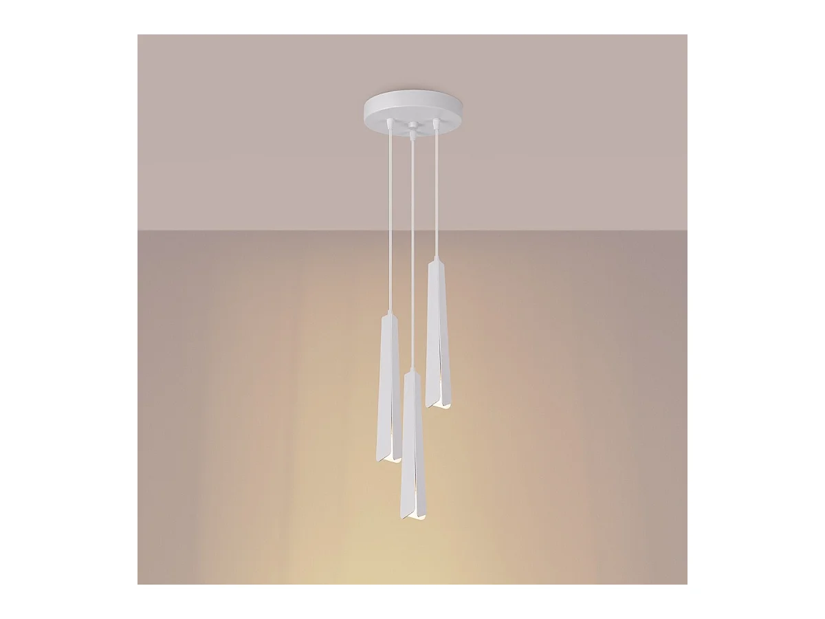 Lampe suspendue Prismatica 3P blanc
