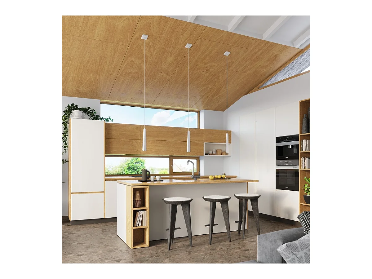 Lampe suspendue Prismatica 3P blanc