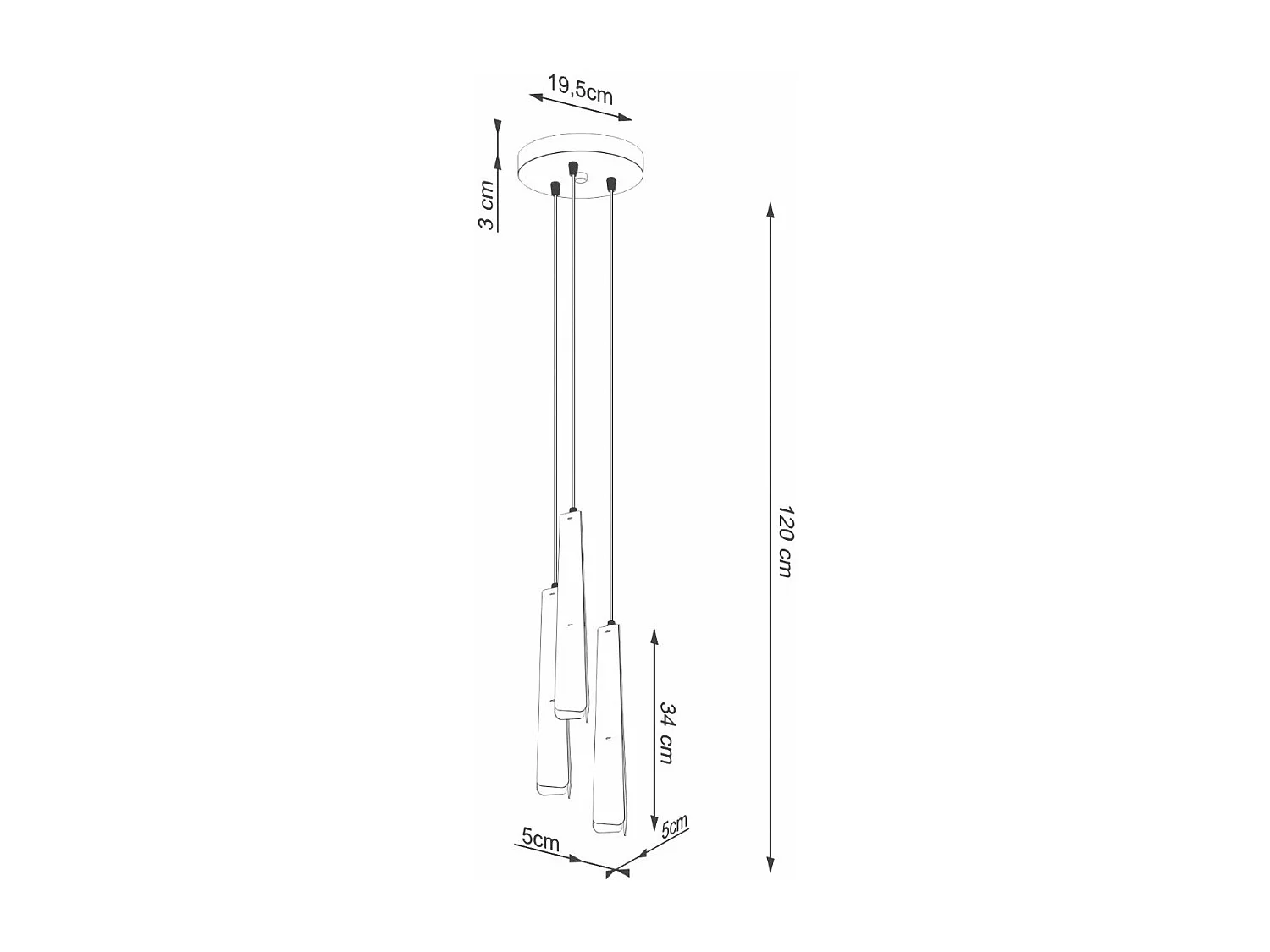 Lampe suspendue Prismatica 3P blanc