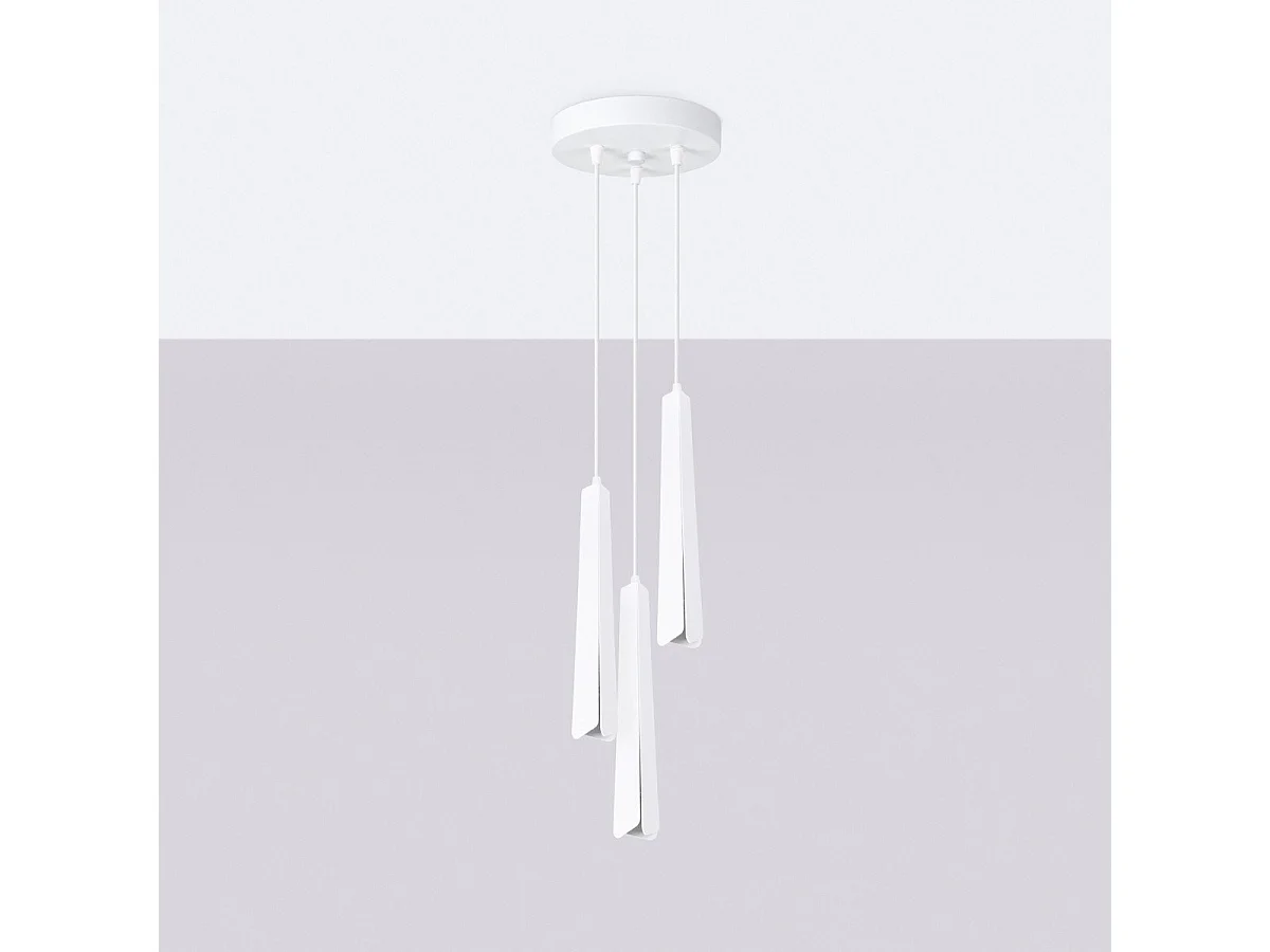 Lampe suspendue Prismatica 3P blanc