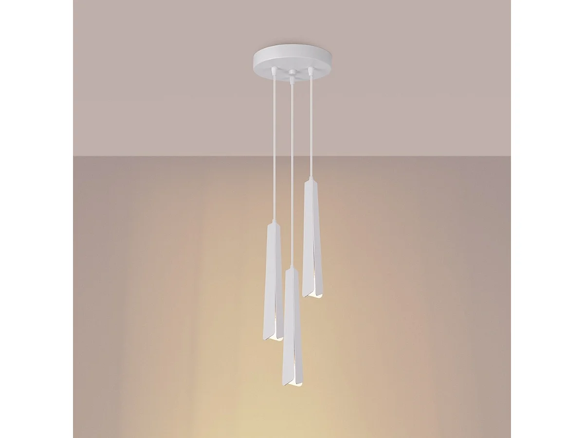 Lampe suspendue Prismatica 3P blanc