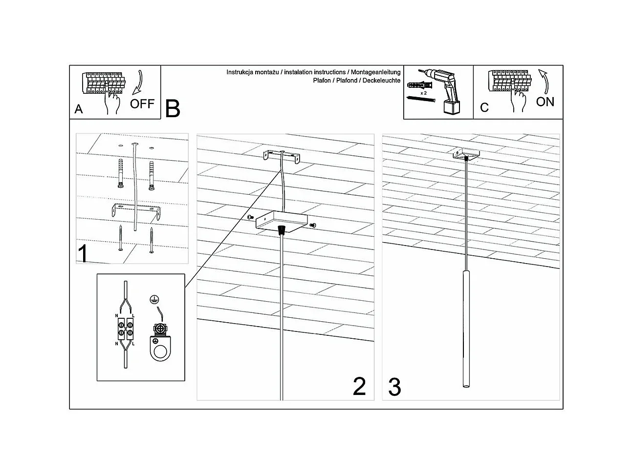 Lampe suspendue Novastel 1 or poli