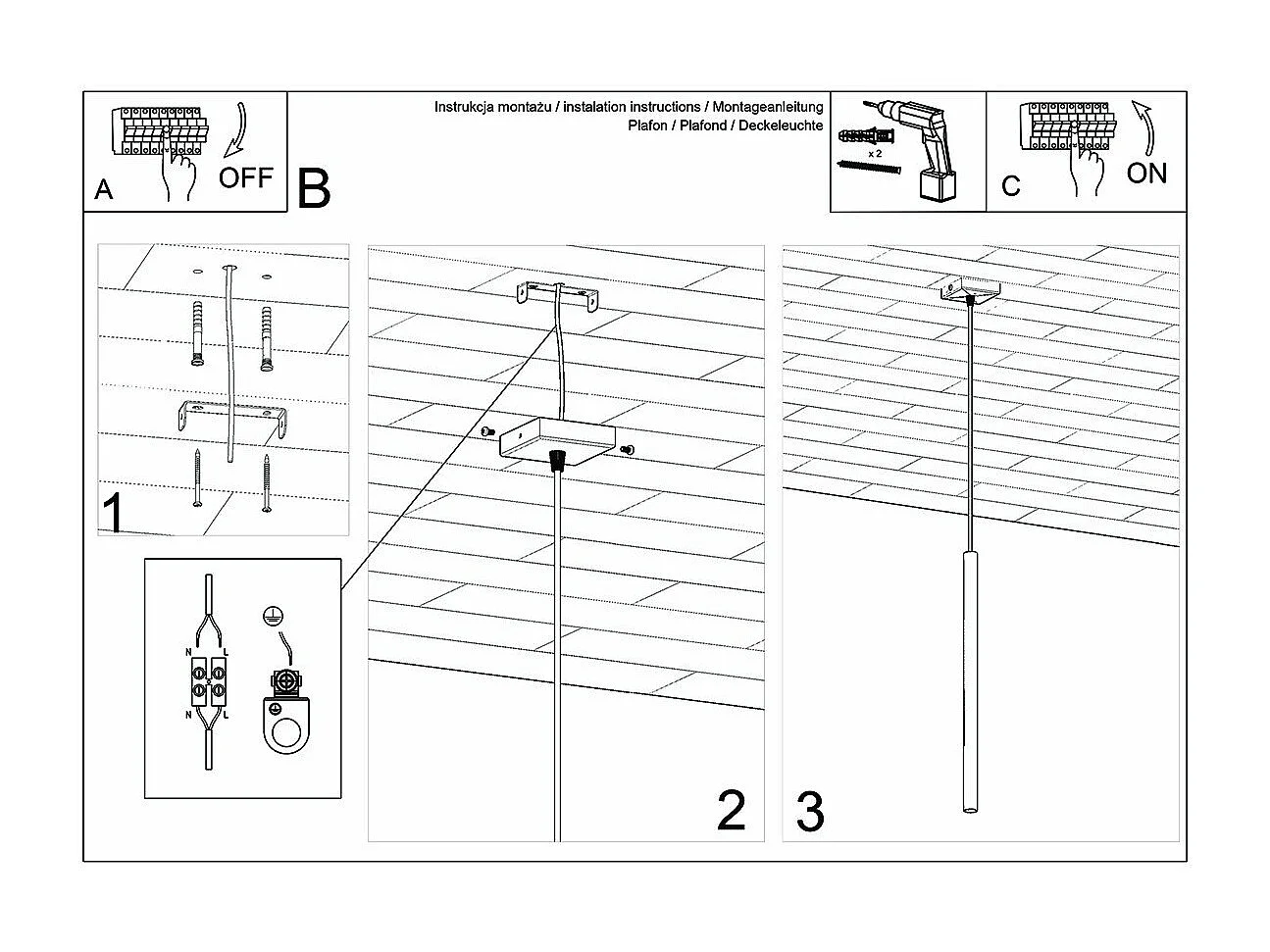 Lampe suspendue Novastel 1 or poli