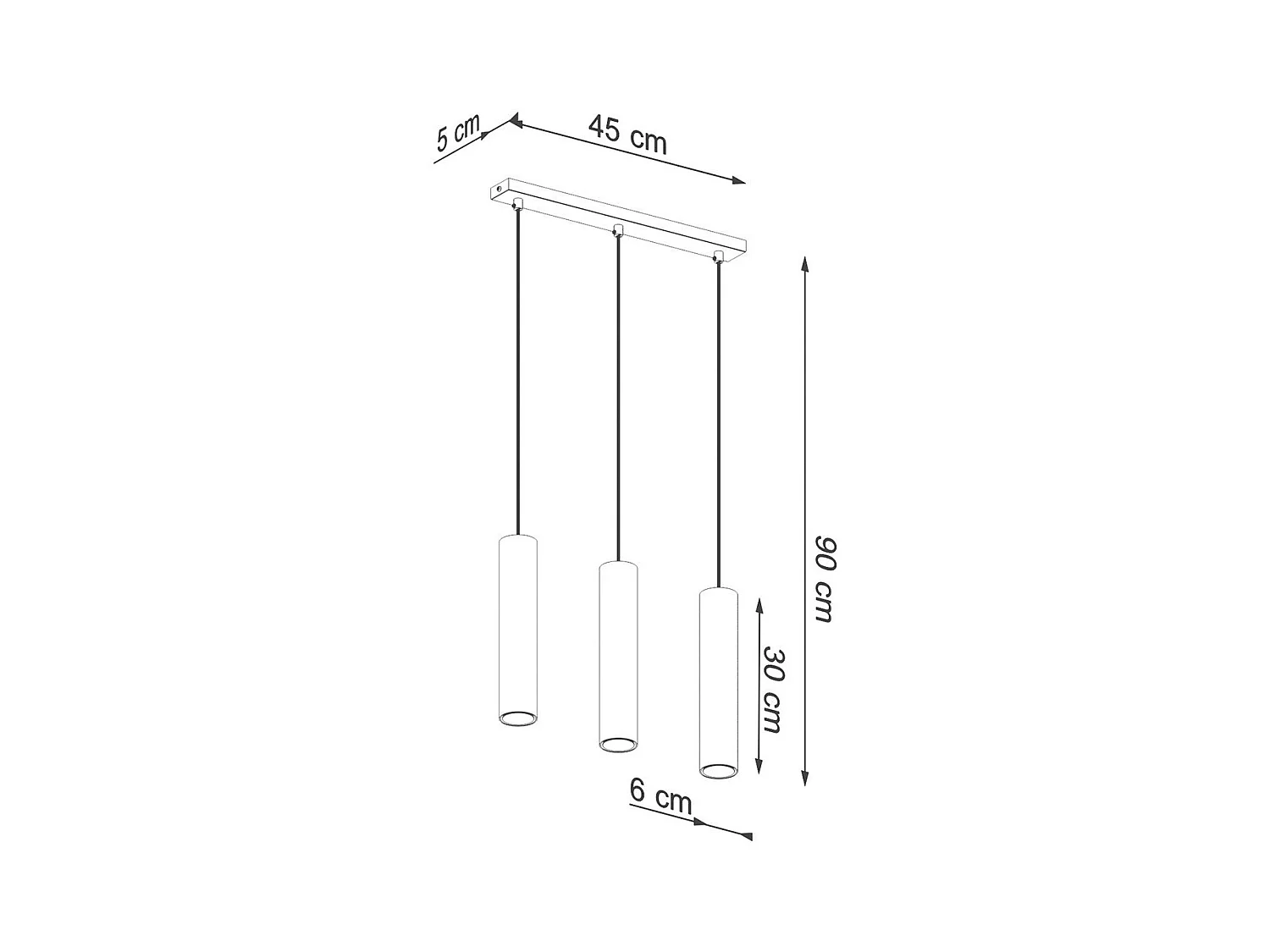 Lampe pendante Luminis 3 or poli