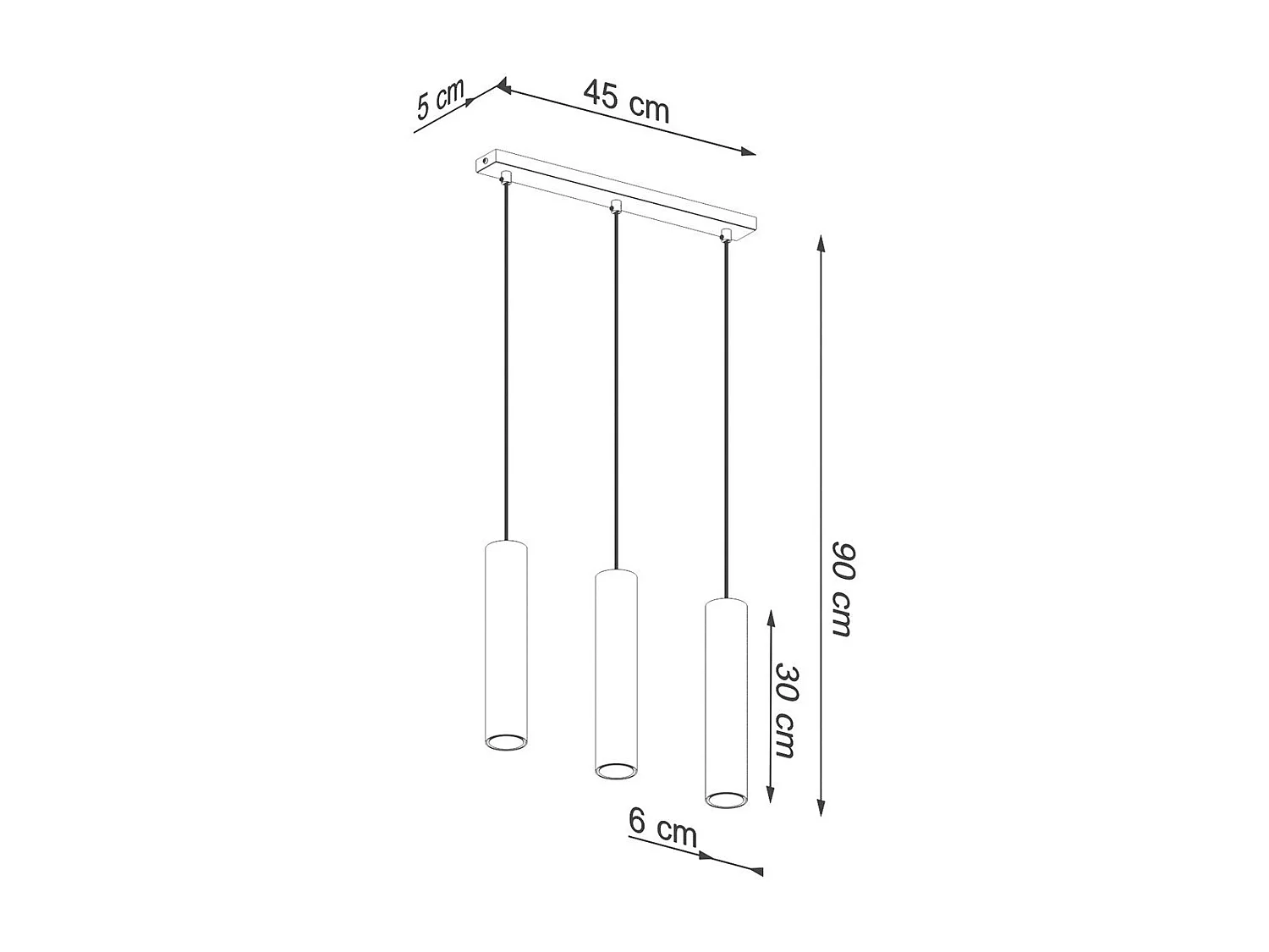Lampe pendante Luminis 3 or poli