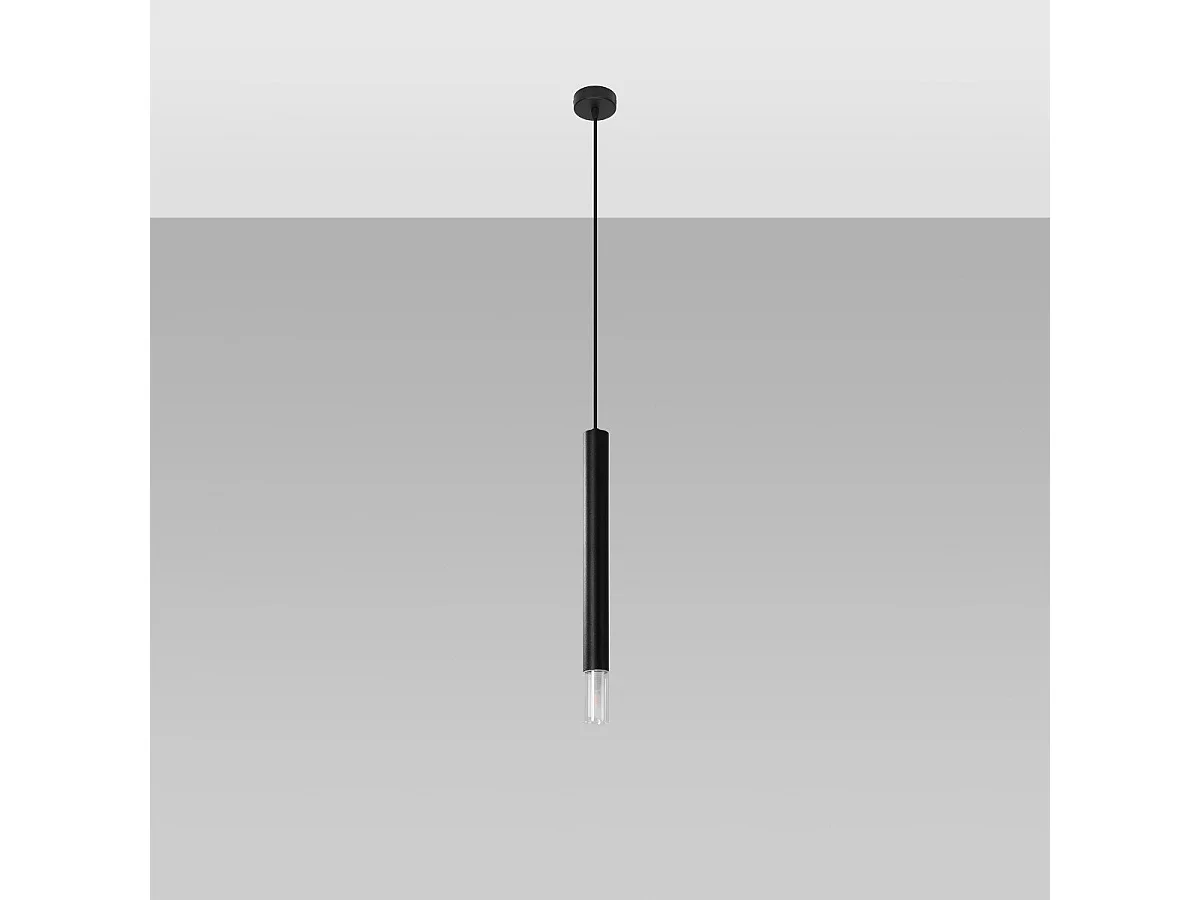 Lampe pendante Ziva 1 noir