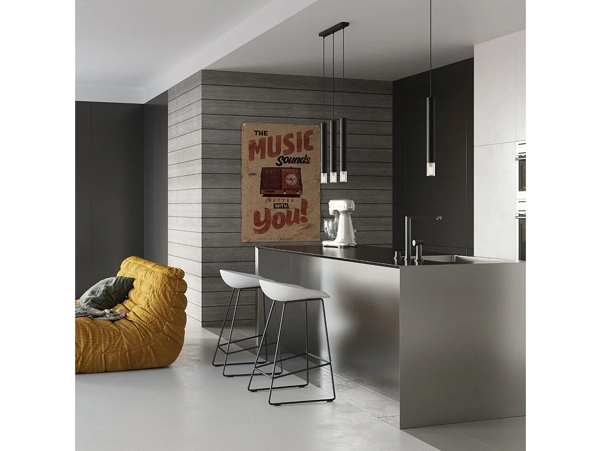 Lampe pendante Ziva 1 noir