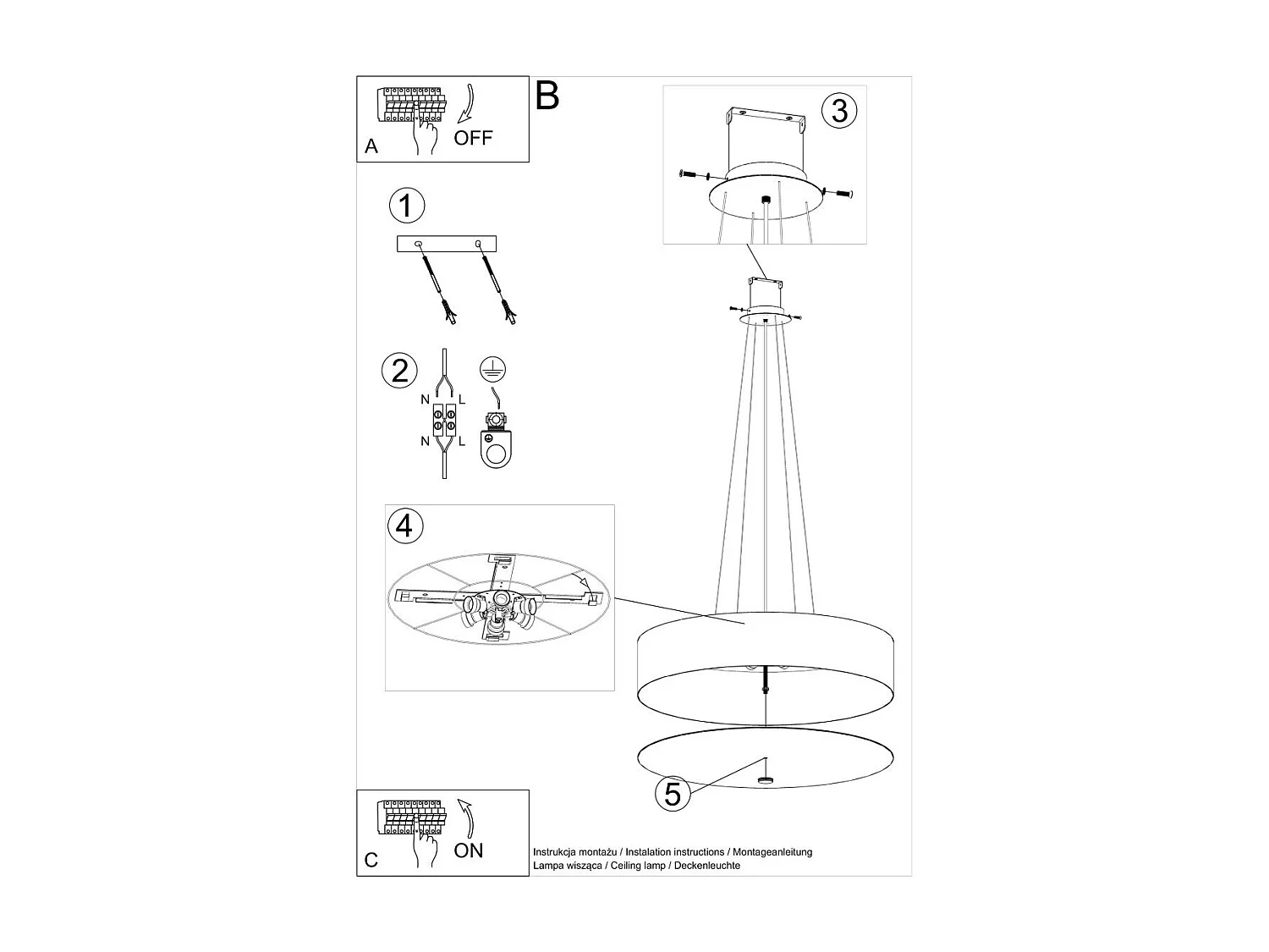 Lustre Aspidiske 70 blanc