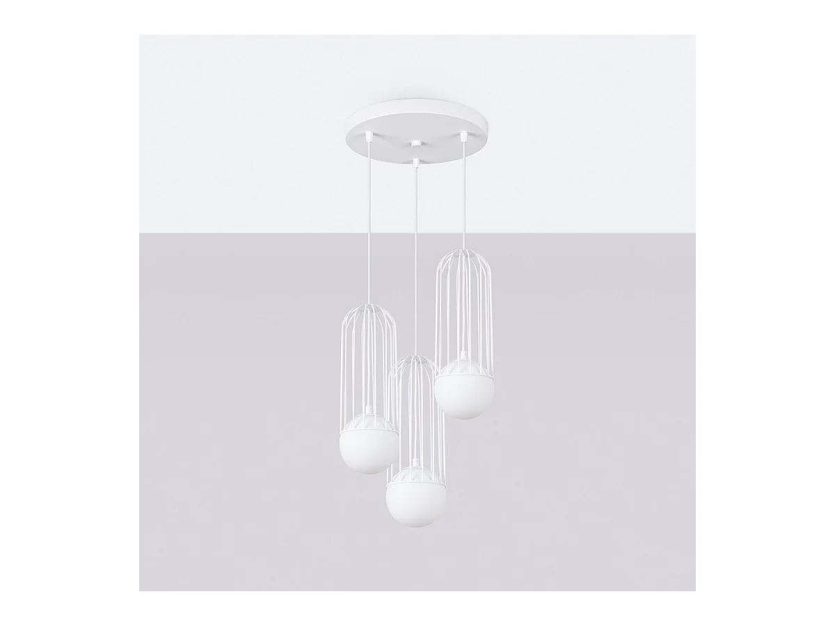 Lampe suspendue Borealys 3P blanc