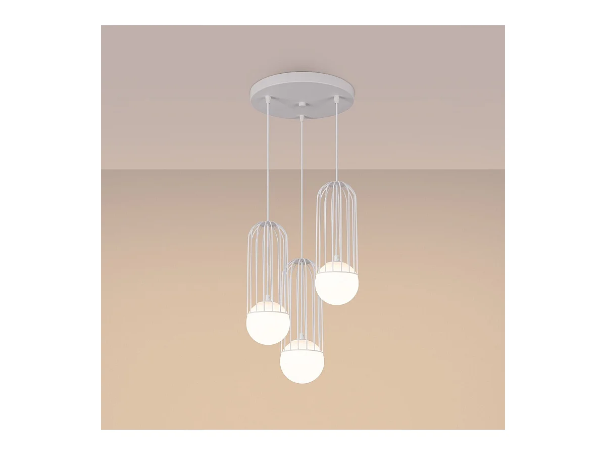 Lampe suspendue Borealys 3P blanc