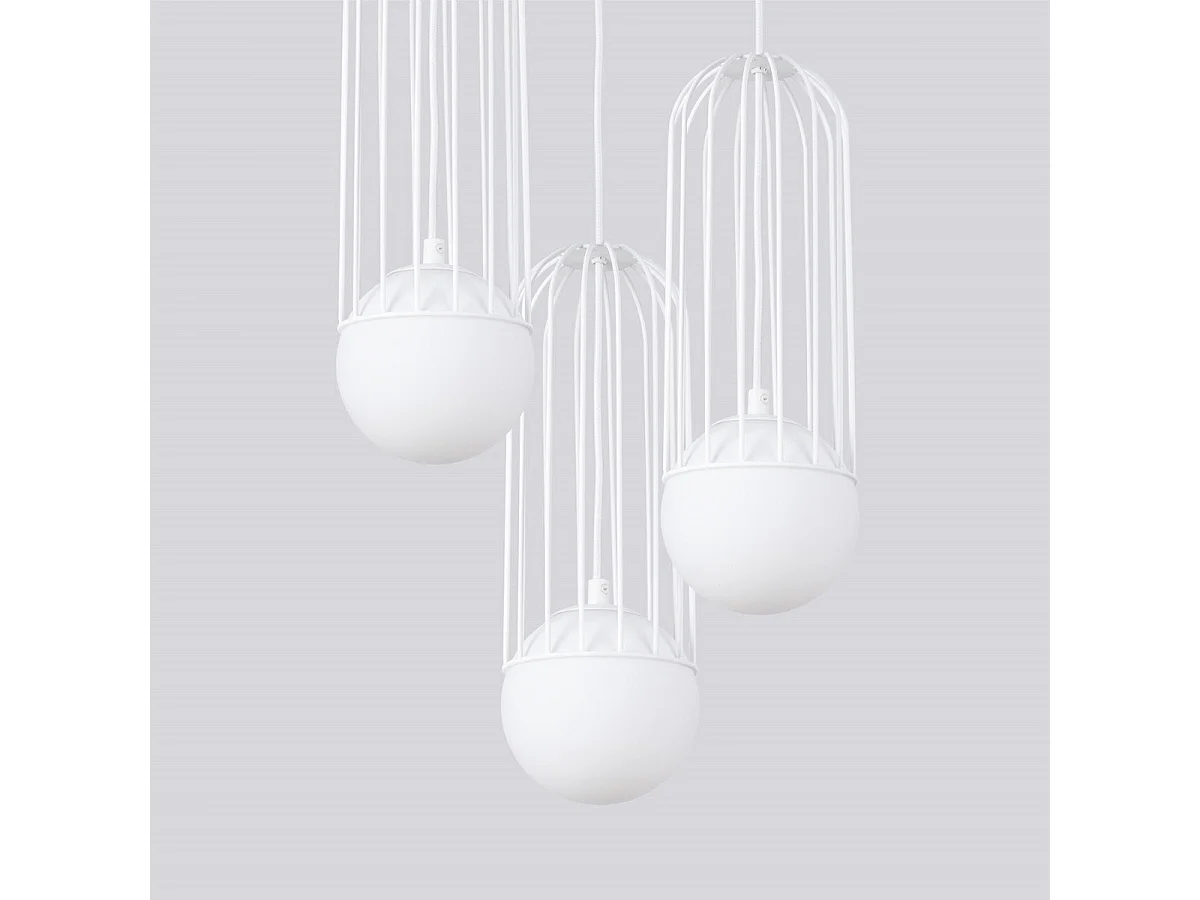 Lampe suspendue Borealys 3P blanc