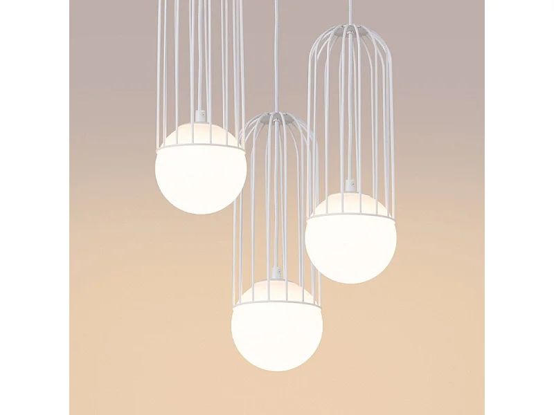 Lampe suspendue Borealys 3P blanc