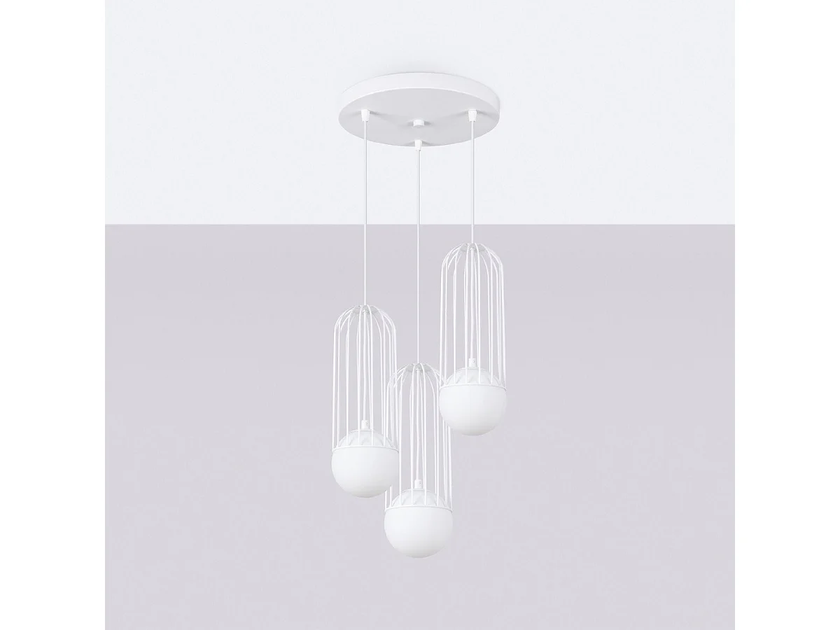 Lampe suspendue Borealys 3P blanc