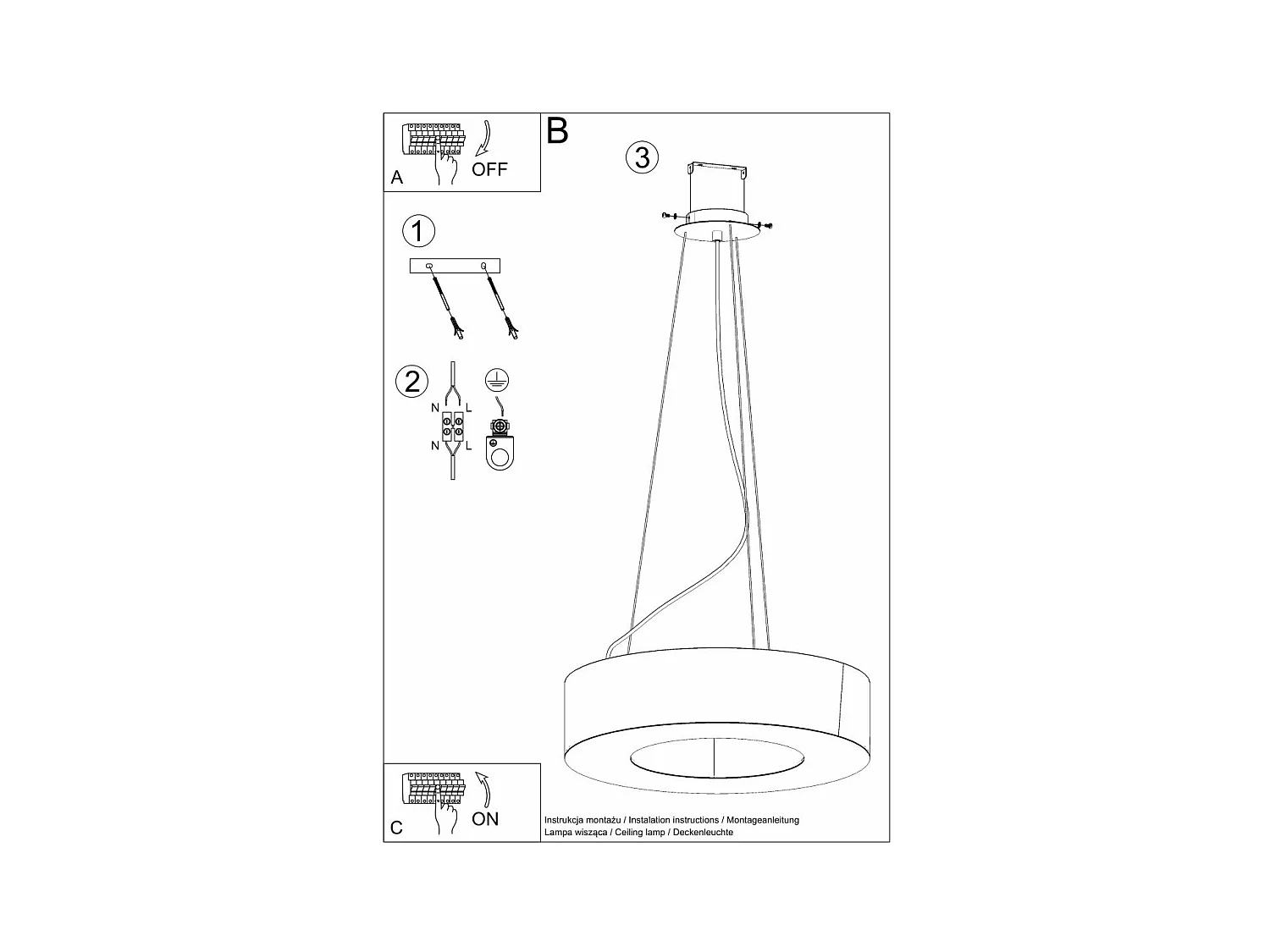 Lustre Muscida SLIM 50 noir