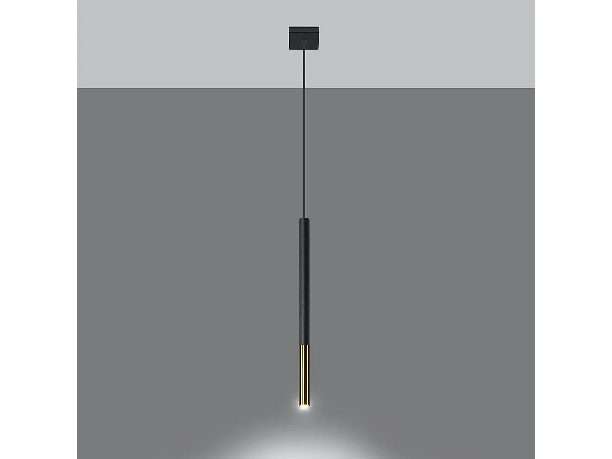 Lampe suspendue Mizar 1 noir-doré