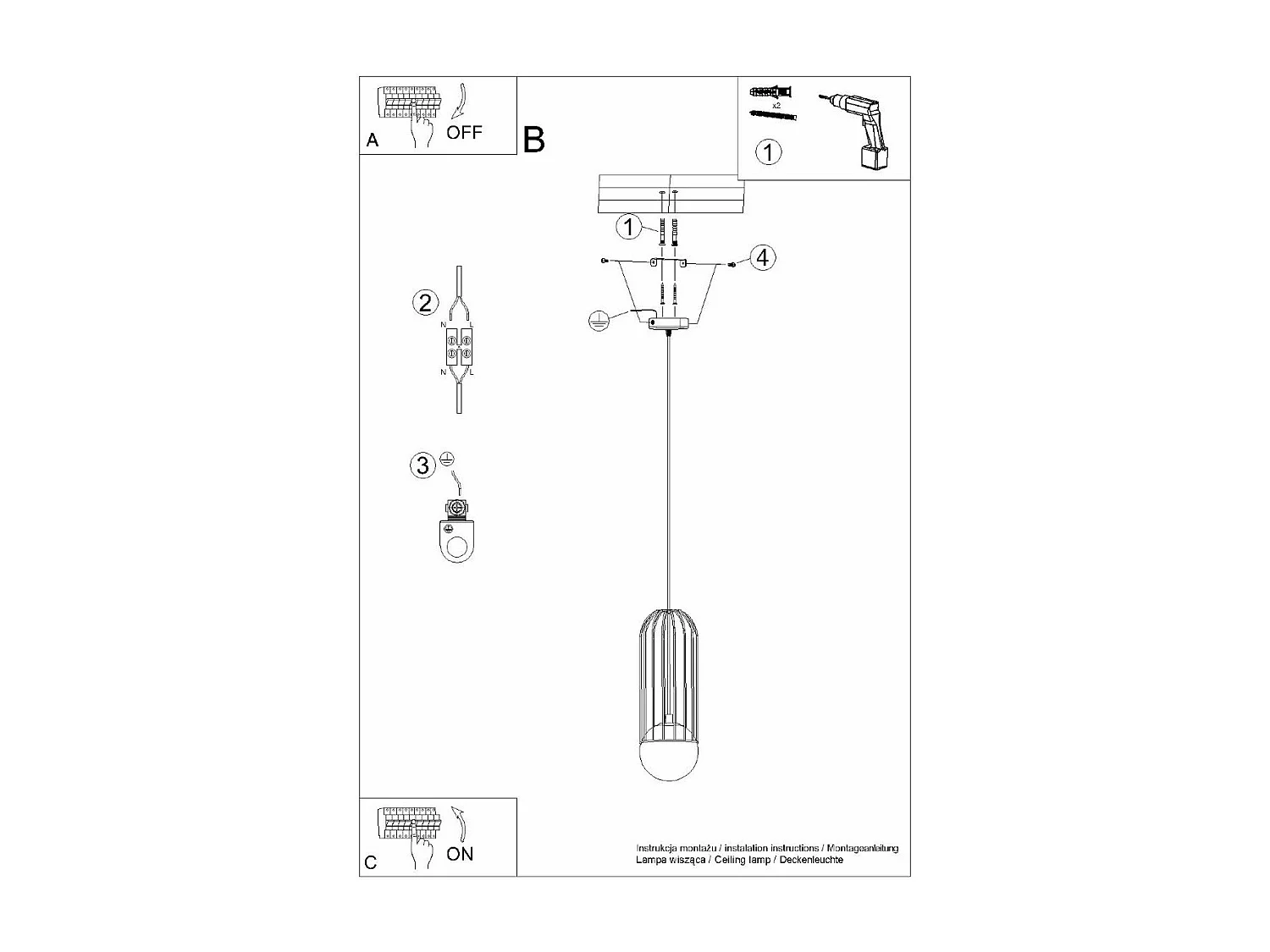 Lampe suspendue Borealys 1 blanc