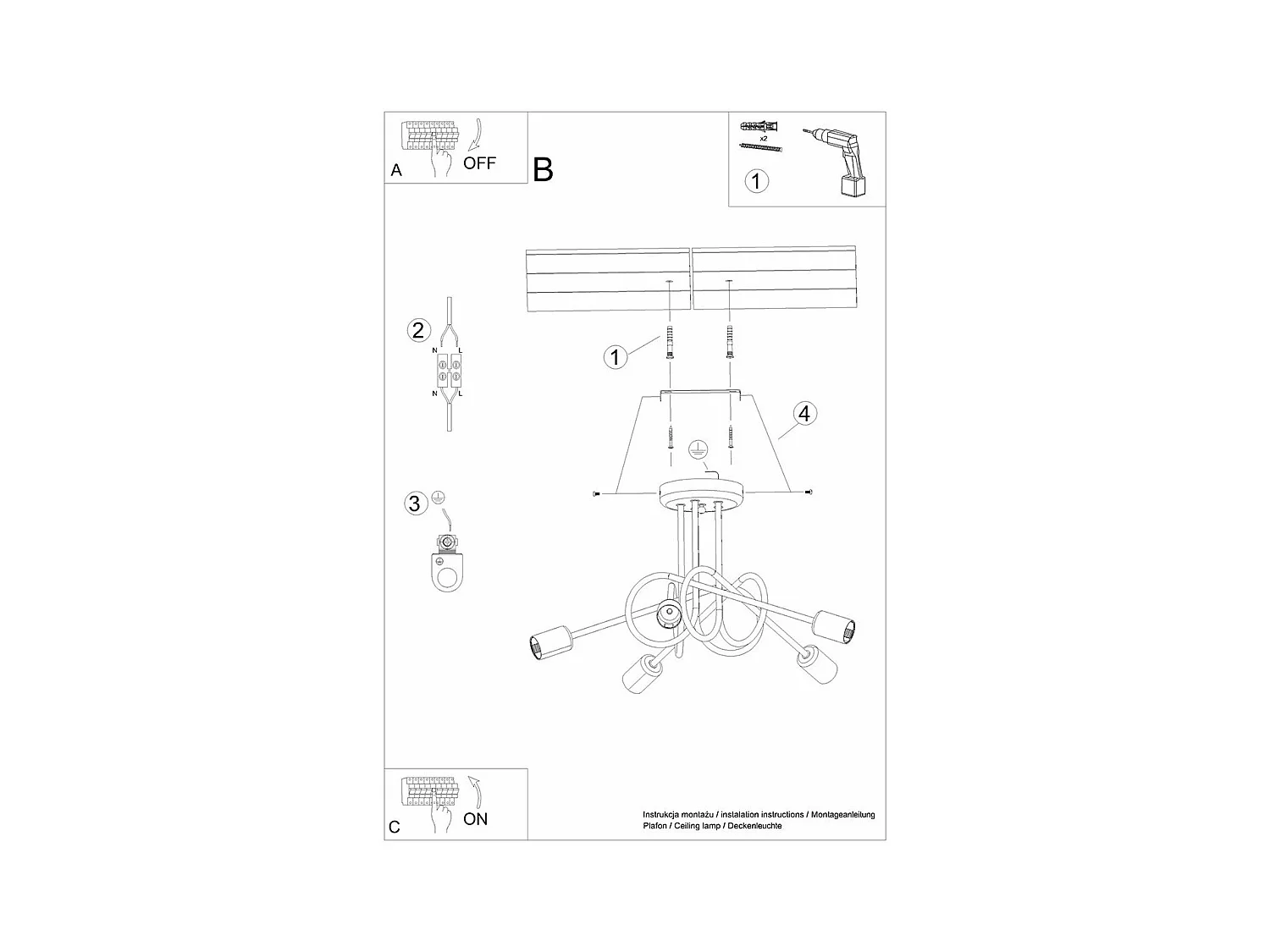 Lustre Oktobot 5 blanc