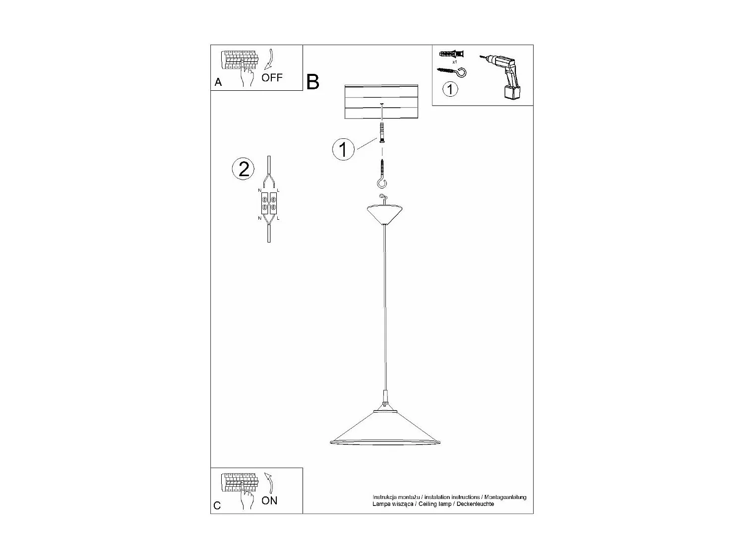 Lampe suspendue Adair noir