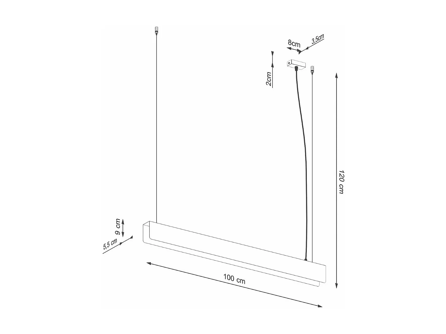 Lampe suspendue Andromède noir
