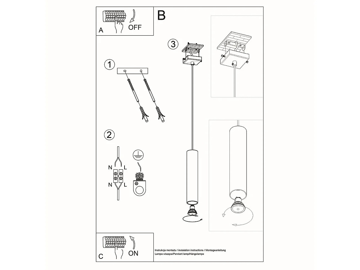 Lampe suspendue Lyric bois