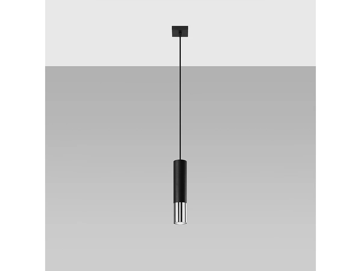 Lampe suspendue Luminous 1 noir-chrome