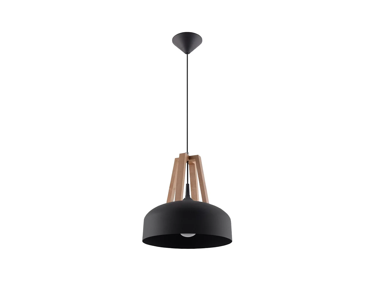Lampe pendante Cassiopeia noir-bois naturel