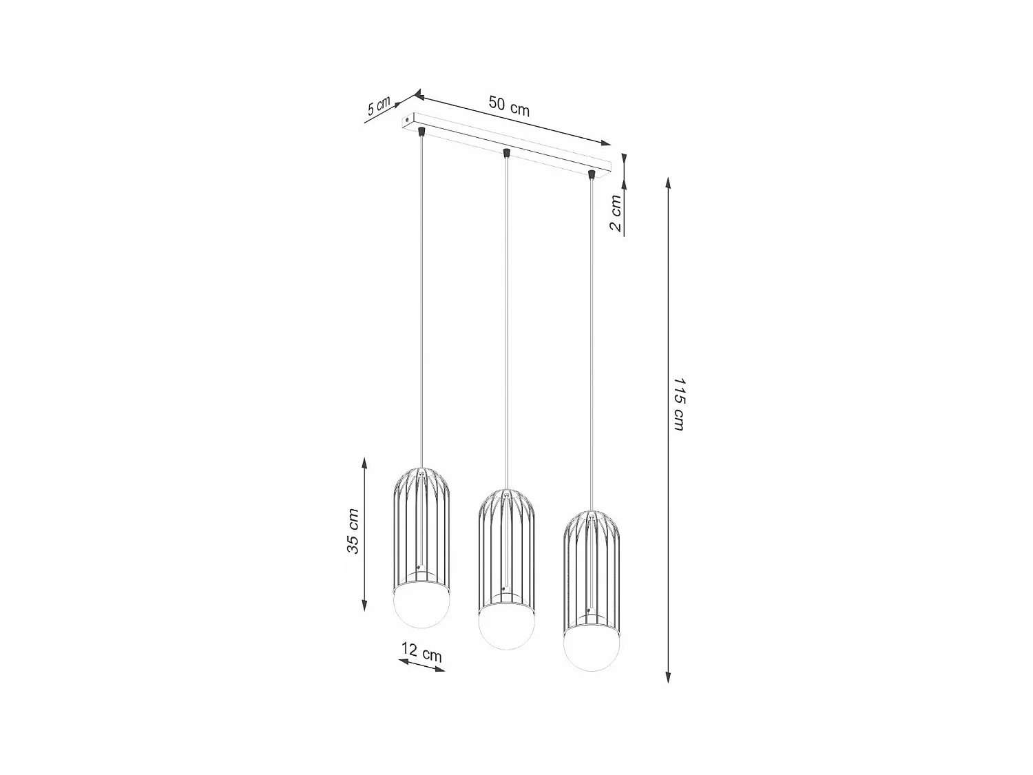 Lampe suspendue Borealys 3L blanc