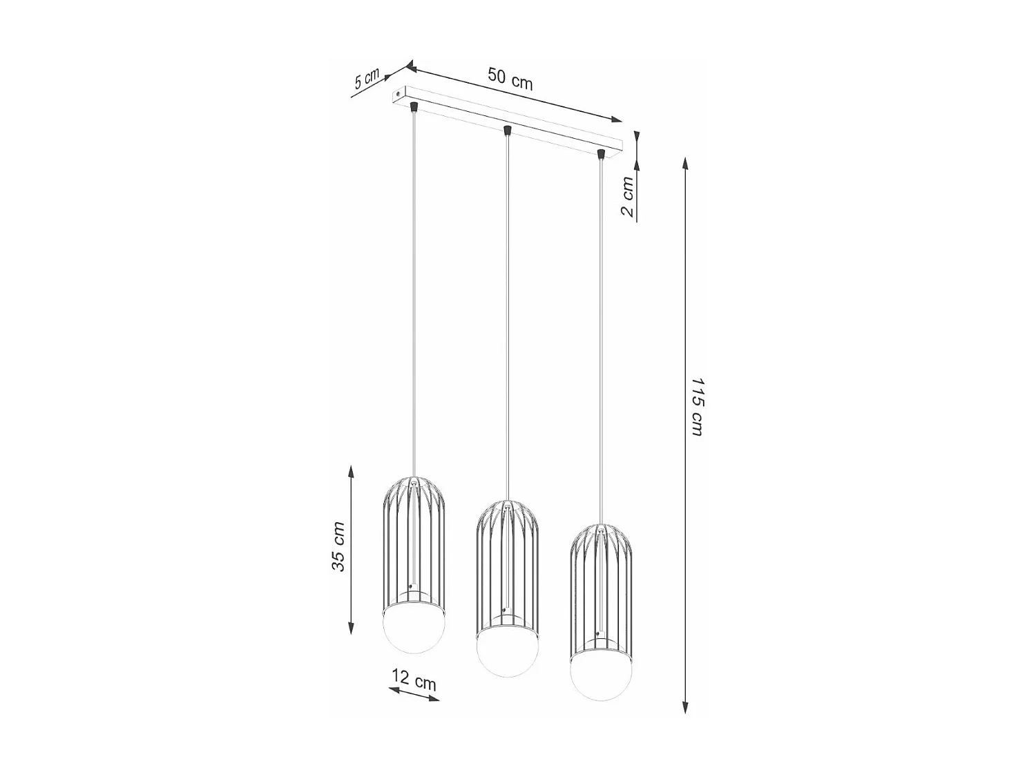 Lampe suspendue Borealys 3L blanc