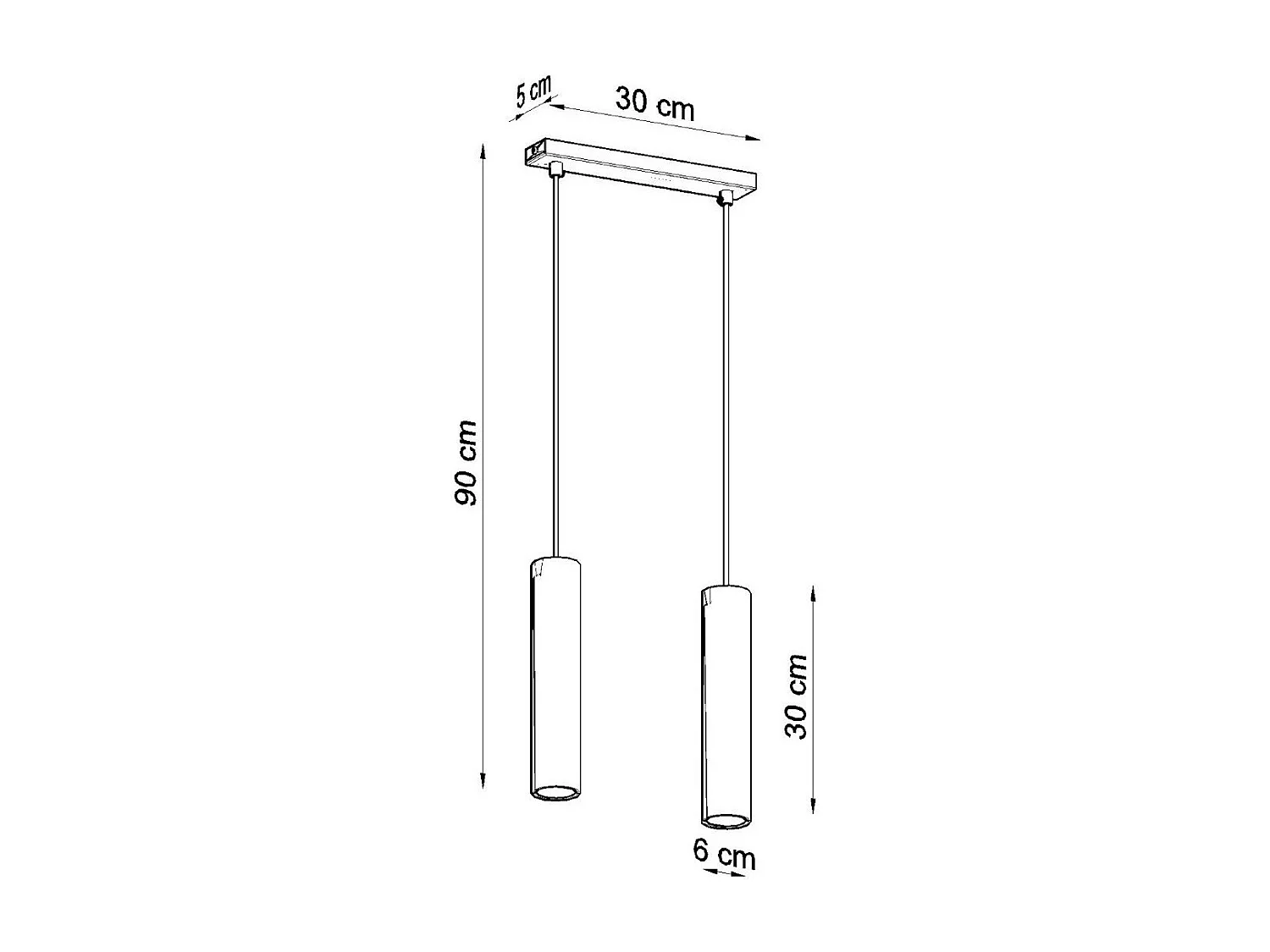 Lampe pendante Luminis 2 noir