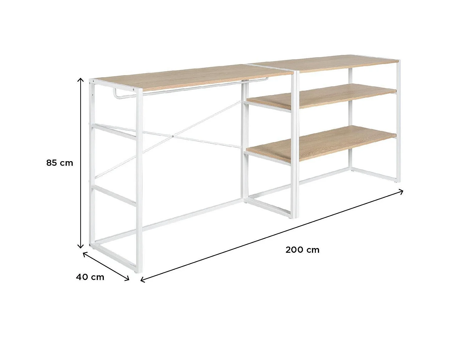 Set van 2 modulaire zolderkledingrekken 200x85cm KADRA