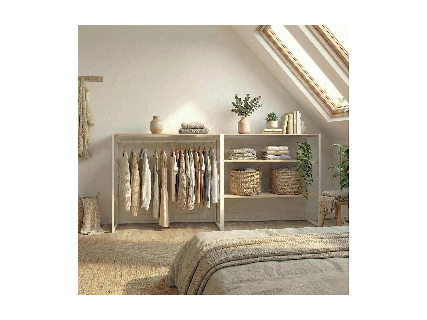 Set di 2 appendiabiti modulari da soffitta 200x85cm KADRA