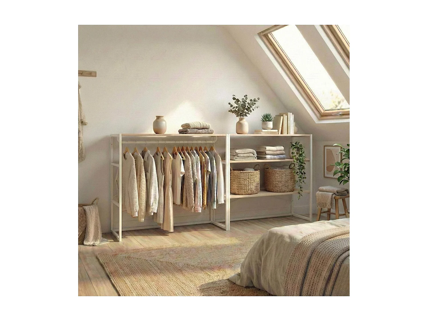 Set di 2 appendiabiti modulari da soffitta 200x85cm KADRA