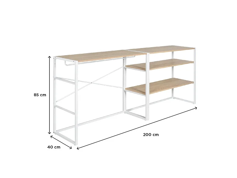 Lot de 2 portants vêtements sous combles KADRA modulables 200x85cm