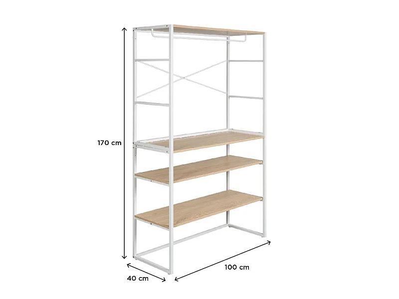 Lot de 2 portants vêtements sous combles KADRA modulables 200x85cm
