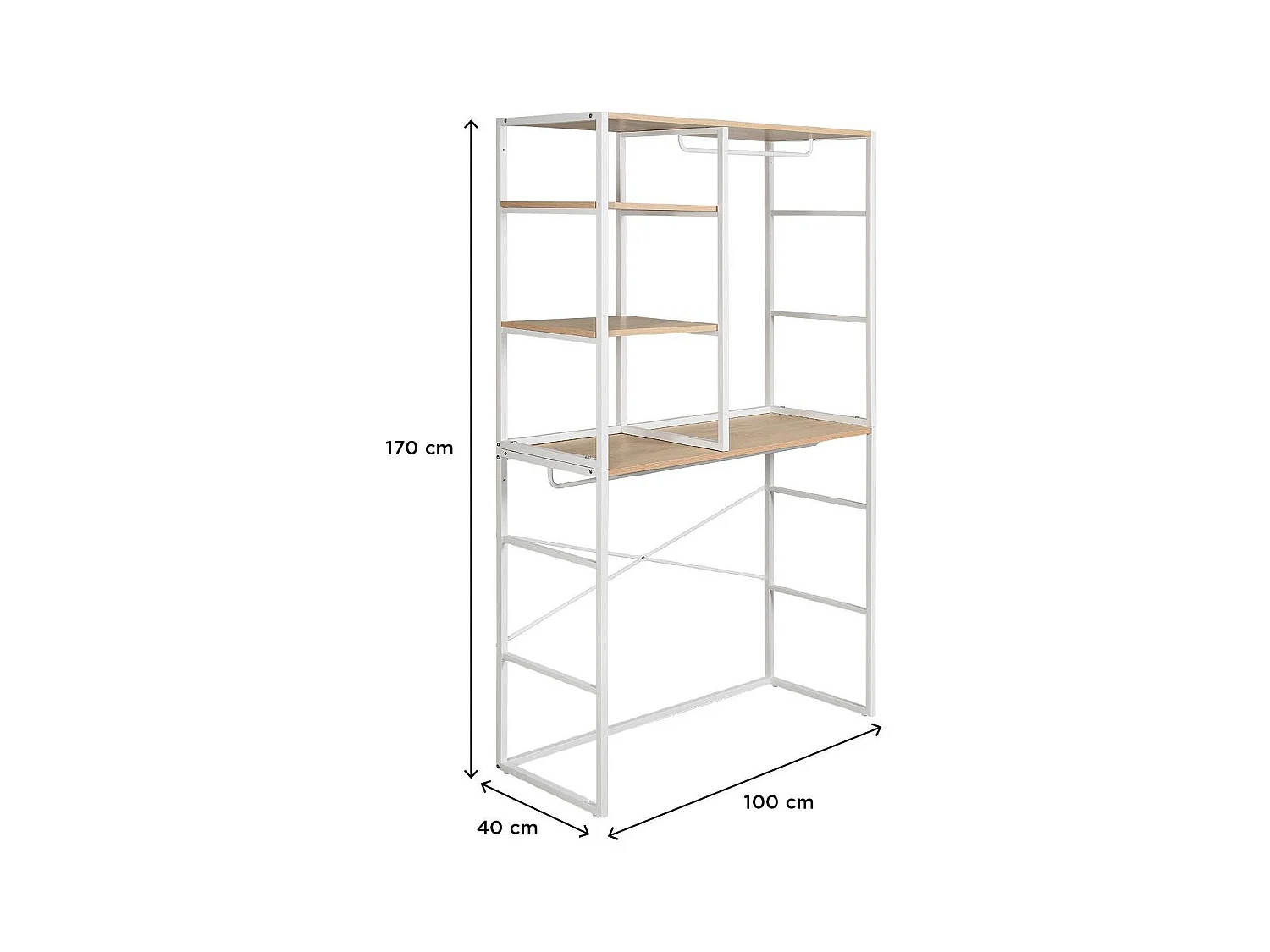 2er-Set modulare Dachboden-Kleiderständer 200x85cm KADRA