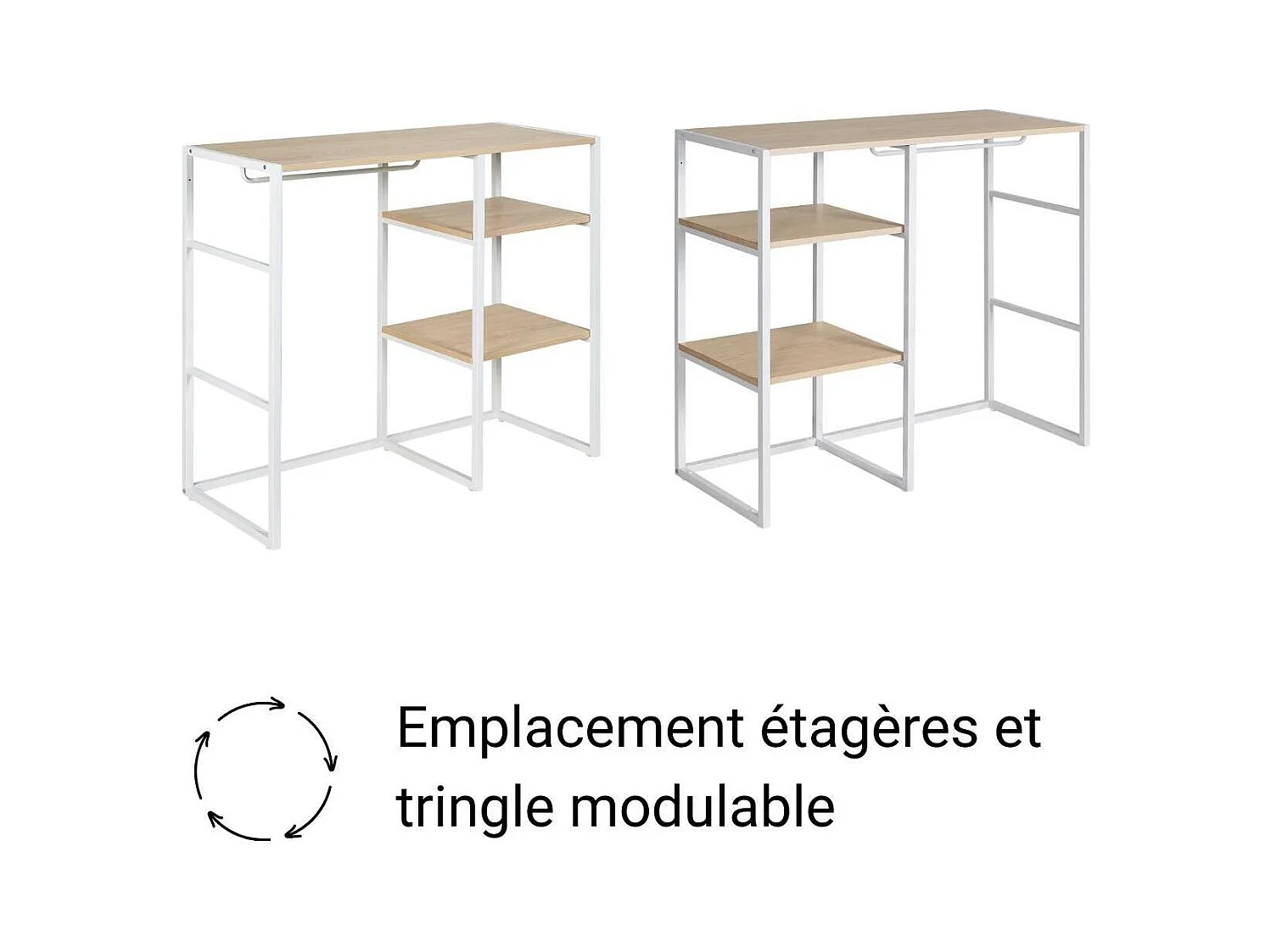 2er-Set modulare Dachboden-Kleiderständer 200x85cm KADRA