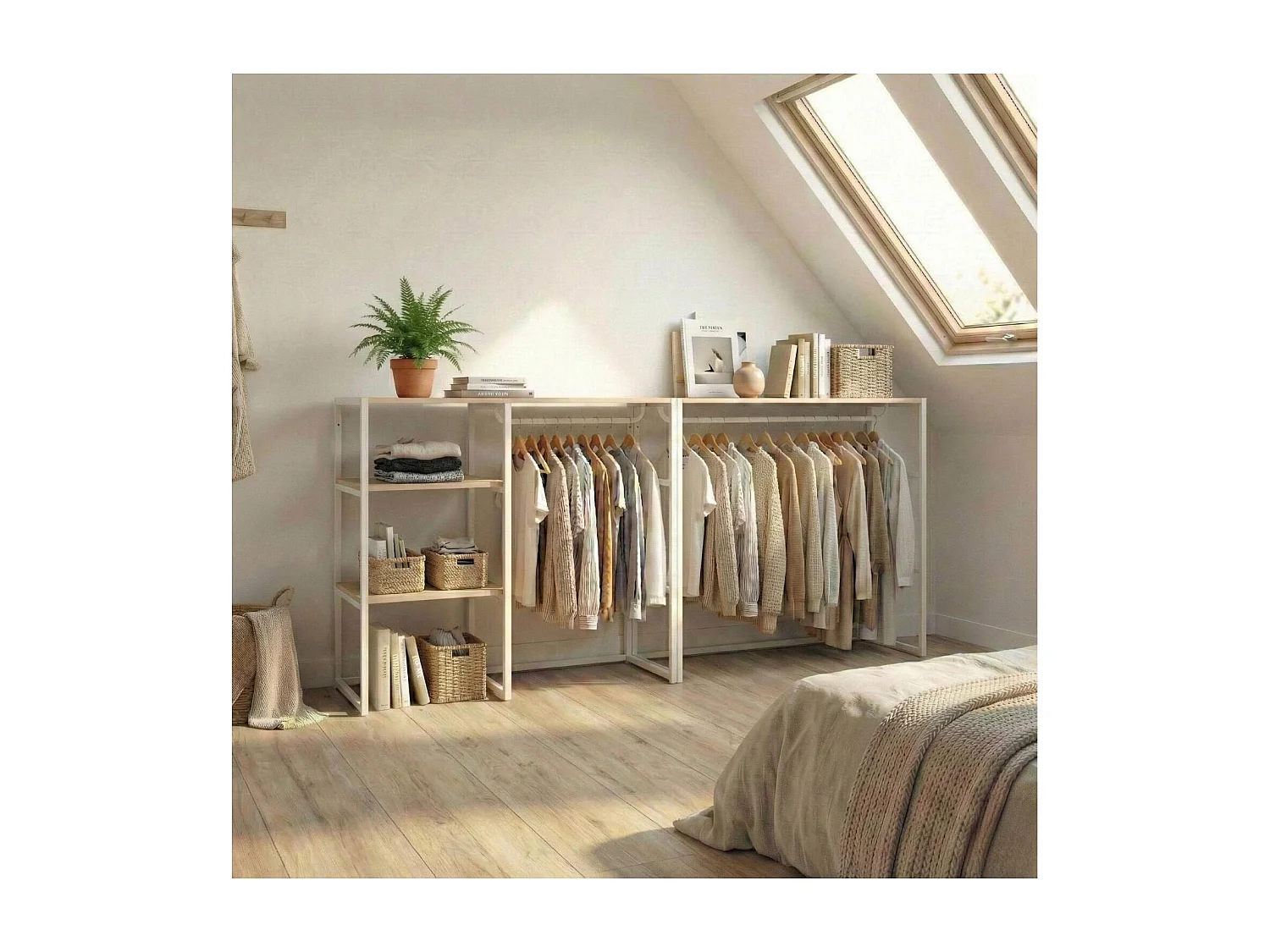 Set di 2 appendiabiti modulari da soffitta 200x85cm KADRA