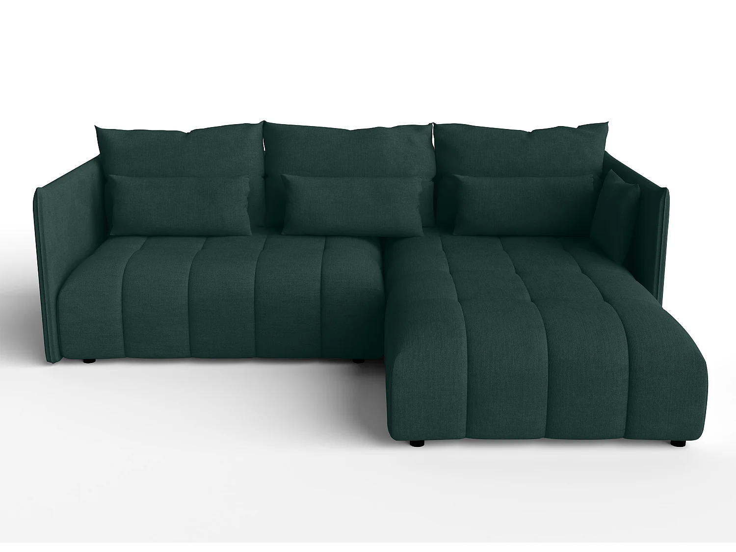 AX LIVING Canapé d'angle vert avec fonction couchage Cosmova 245 cm