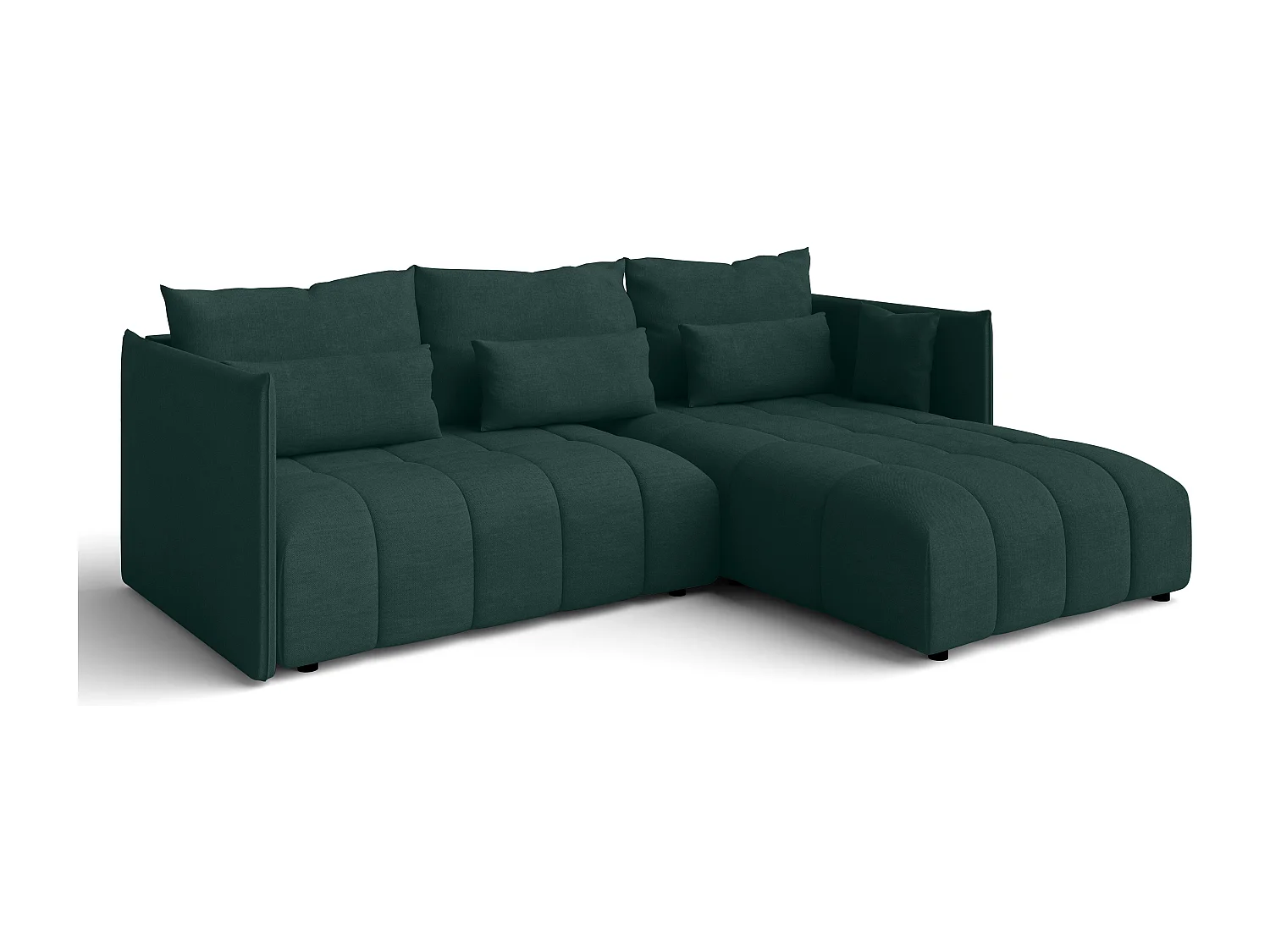 AX LIVING Canapé d'angle marron clair avec fonction couchage Cosmova