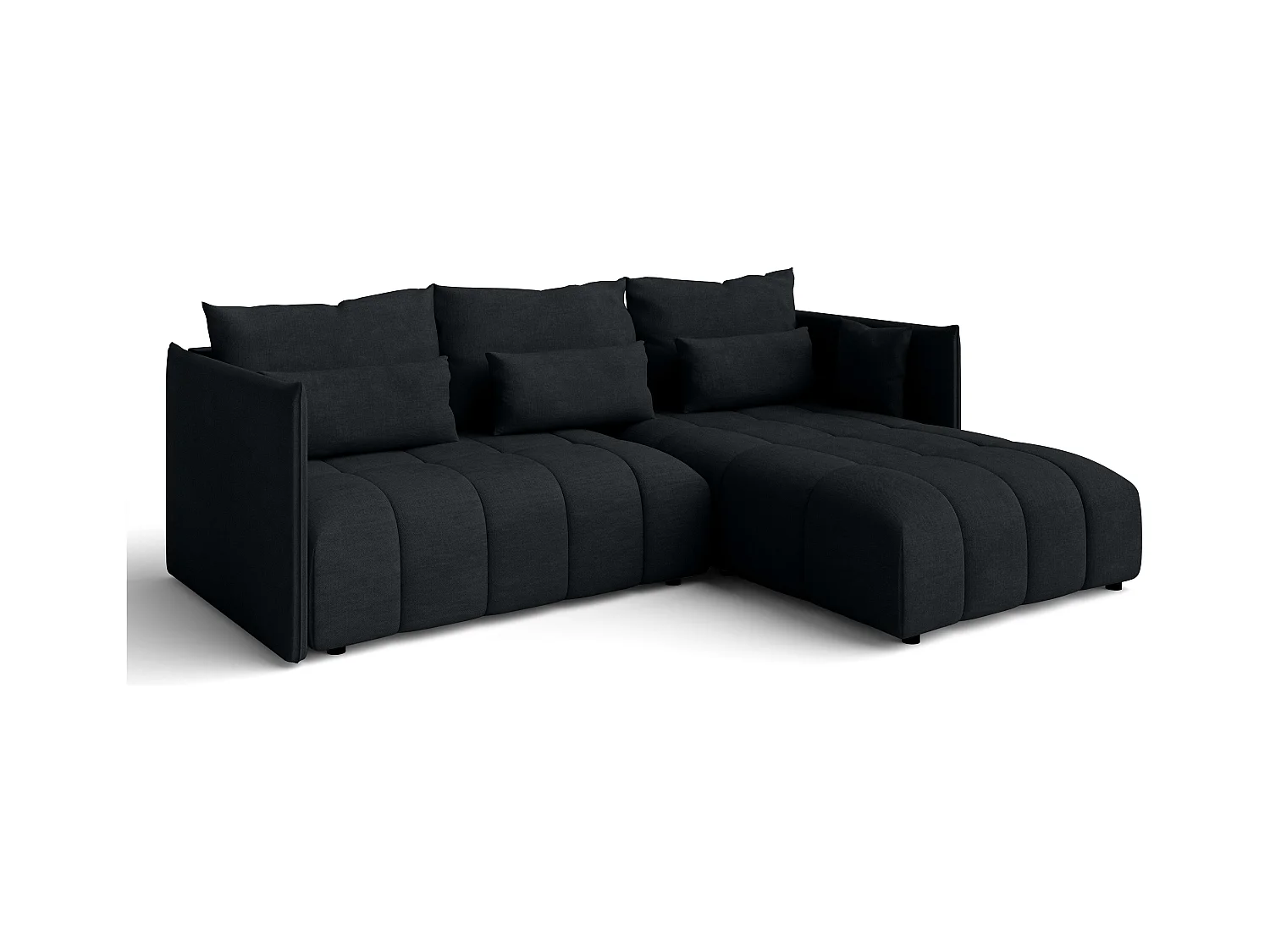 AX LIVING Ecksofa Schwarz Eckcouch mit Schlaffunktion Cosmova 245 cm