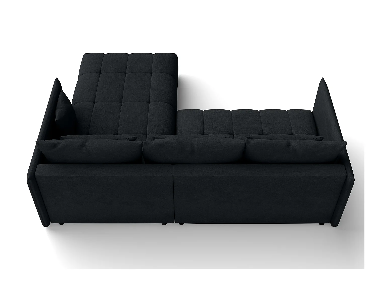 AX LIVING Ecksofa Schwarz Eckcouch mit Schlaffunktion Cosmova 245 cm