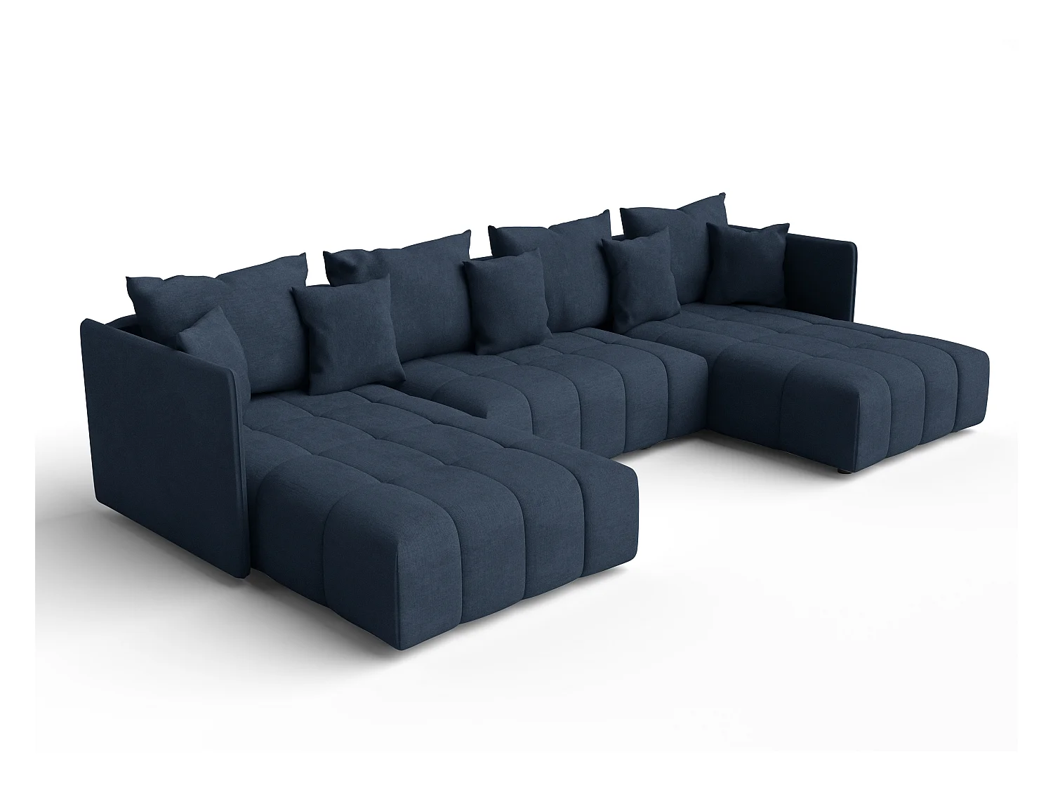 AX LIVING Sofa U Form mit Schlaffunktion Veliro U Blau, 353 cm breit