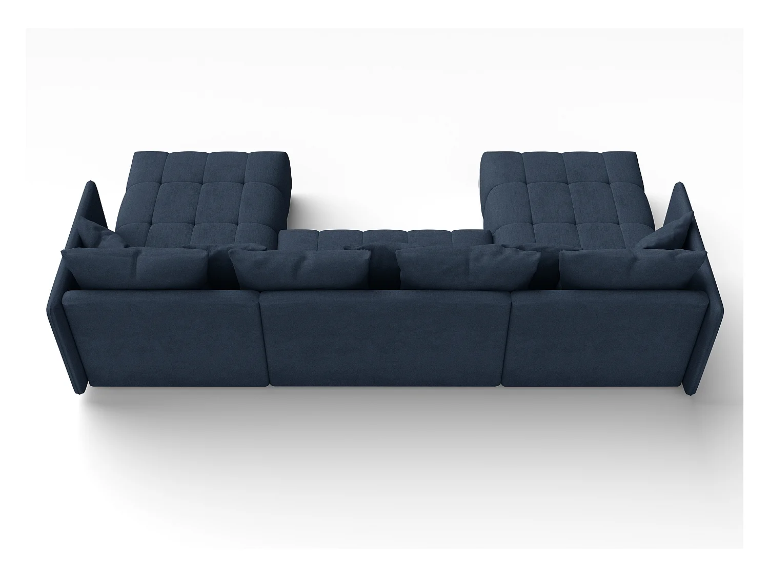 AX LIVING Sofa U Form mit Schlaffunktion Veliro U Blau, 353 cm breit