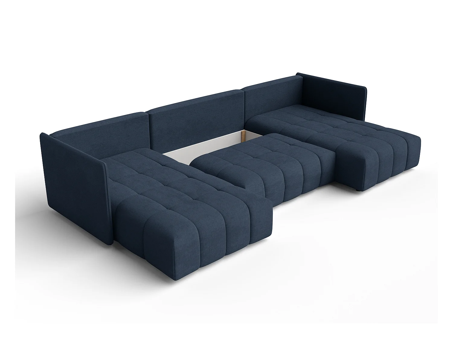 AX LIVING Sofa U Form mit Schlaffunktion Veliro U Blau, 353 cm breit