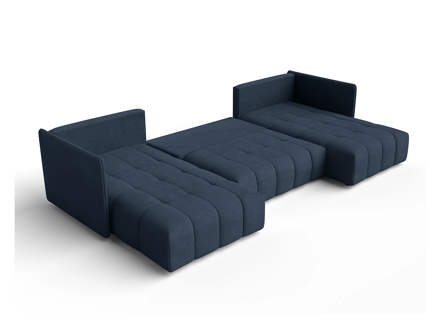 AX LIVING Sofa U Form mit Schlaffunktion Veliro U Blau, 353 cm breit