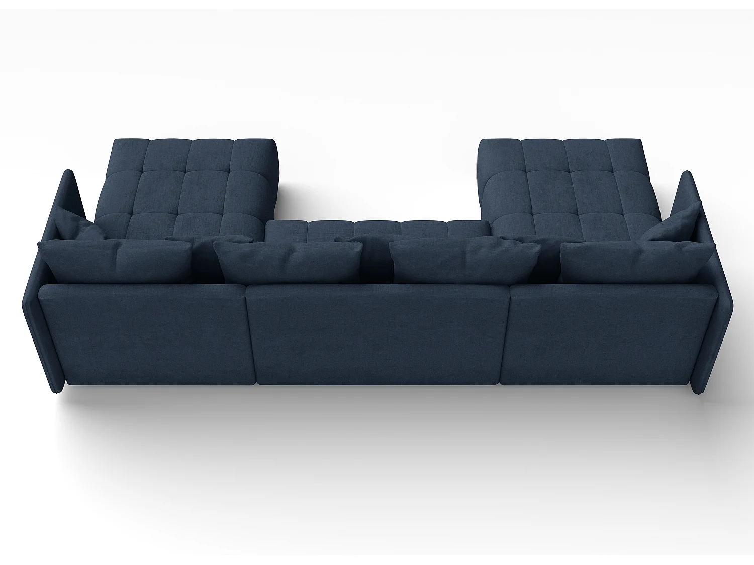 AX LIVING Sofa U Form mit Schlaffunktion Veliro U Blau, 353 cm breit