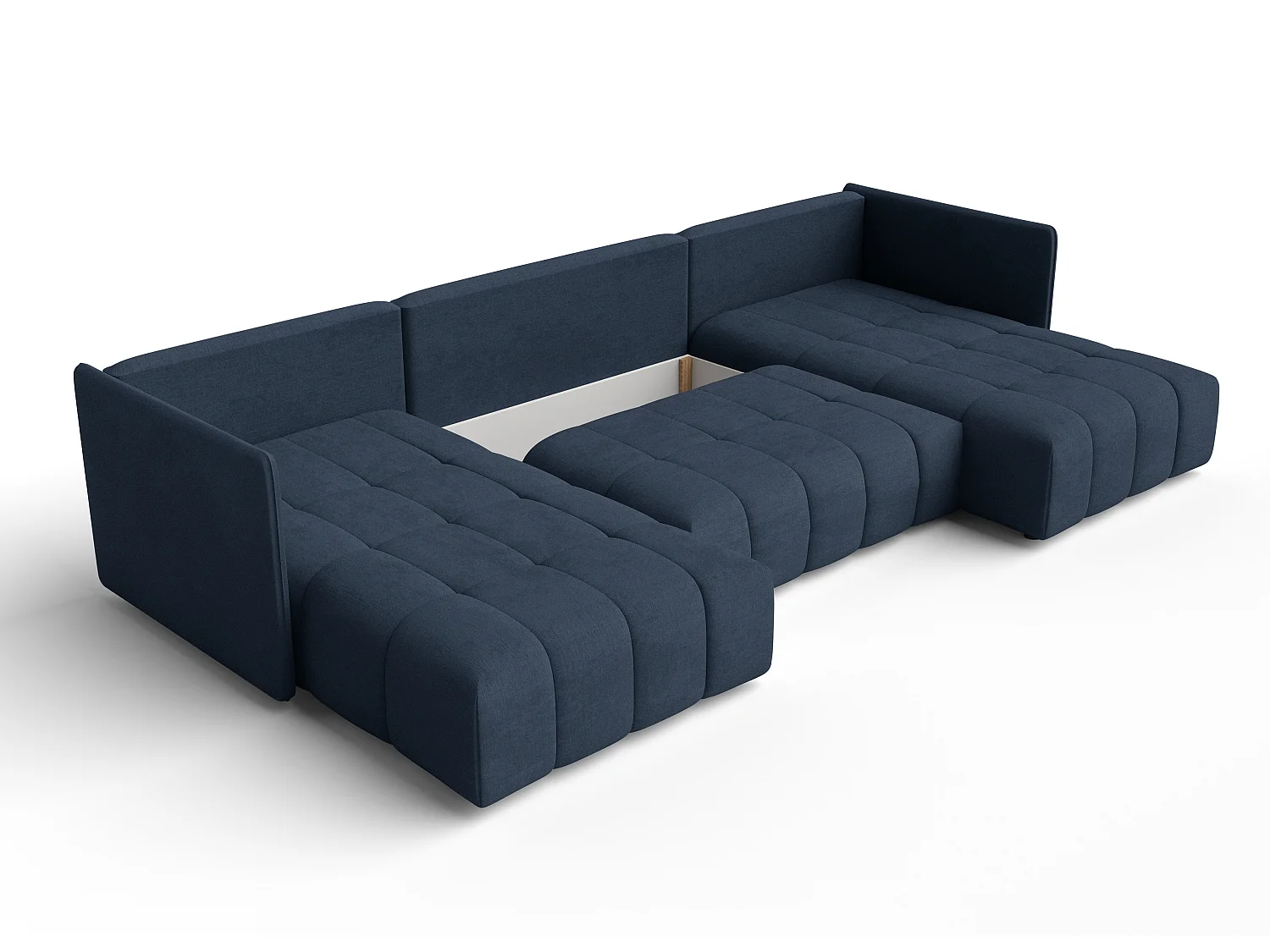 AX LIVING Sofa U Form mit Schlaffunktion Veliro U Blau, 353 cm breit