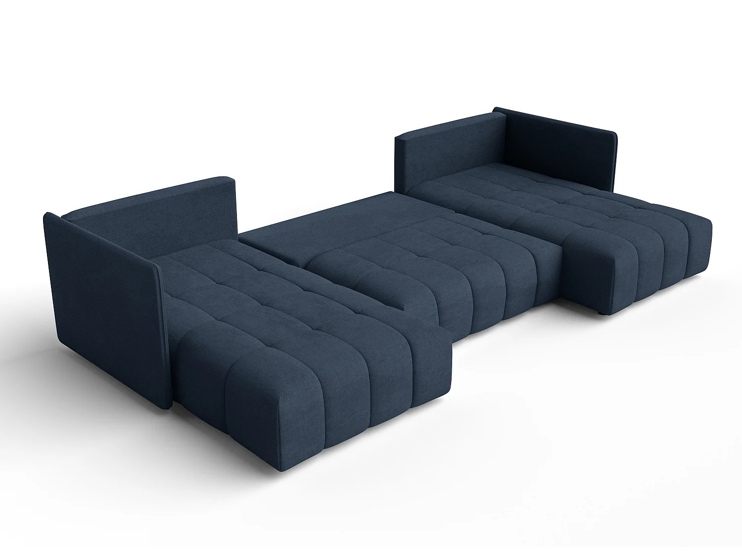 AX LIVING Sofa U Form mit Schlaffunktion Veliro U Blau, 353 cm breit
